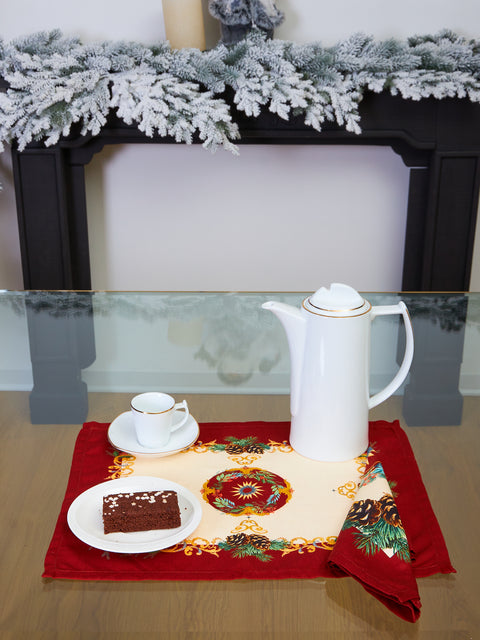 Set 2 pezzi tovaglietta colazione Yuletide